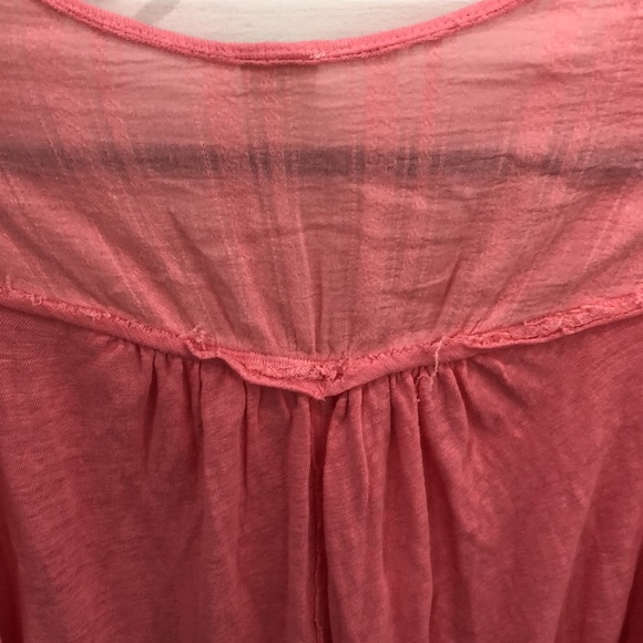 Free People Long Sleeved Mixed Material Shirt in “Sugar Coral” size Large - Picture 4 of 9